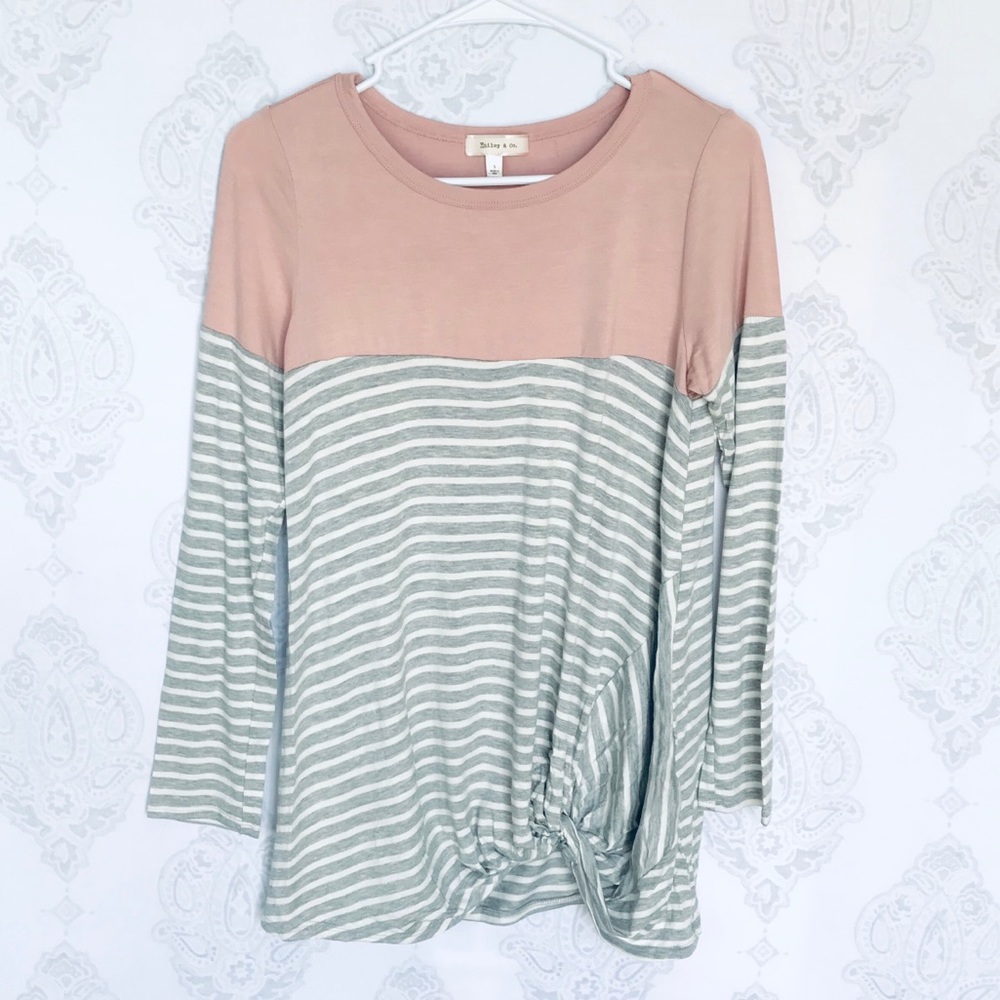 Hailey & Co. | Front Knotted Long Sleeve Top